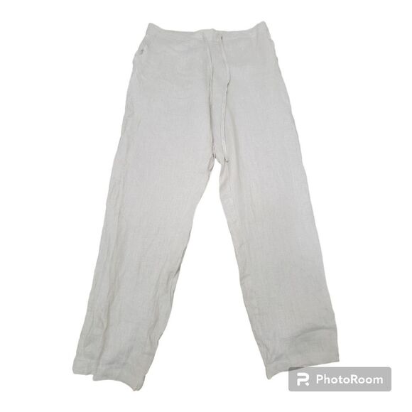 XIMO Relaxed Linen Summer Pants Joggers Back Casual Lagenlook W/ Pockets Size L - Picture 1 of 10